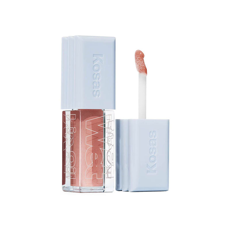 Kosas  Wet Lip Oil Plumping Treatment Gloss - Unhooked - Creamy Rosy Beige