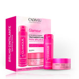 Cadiveu Glamour Kit Home Care Set Hair Treatment  - Shampoo 250ml + Mask 200ml