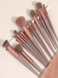 Beauty Makeup Brush Set High-Quality Soft & Powdery Brushes - Brown -  13Pcs