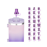 Letter M - 0.4 Inch Initial Letter Silicone Straw Cover for Drink Cups