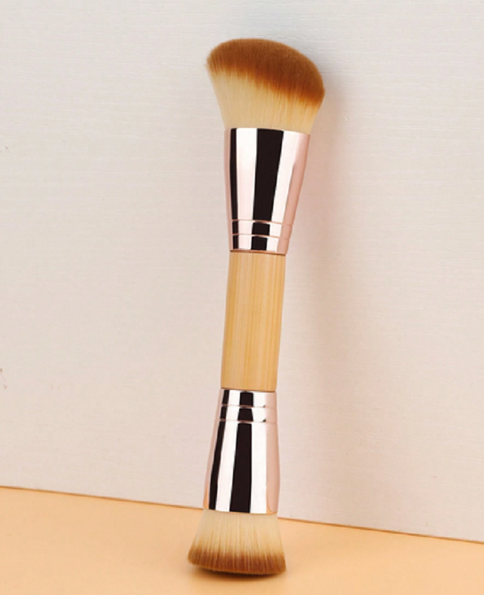 Beauty Dual-Ended Foundation & Contour Brush - Mustard Yellow -1pcs