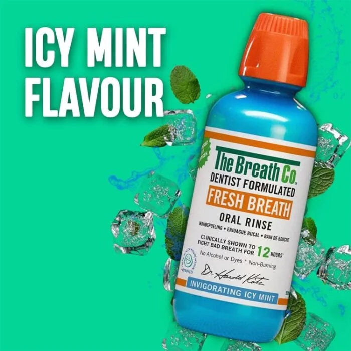 The Breath Co Icy Mint Rinse Mouthwash Fresh 473ml