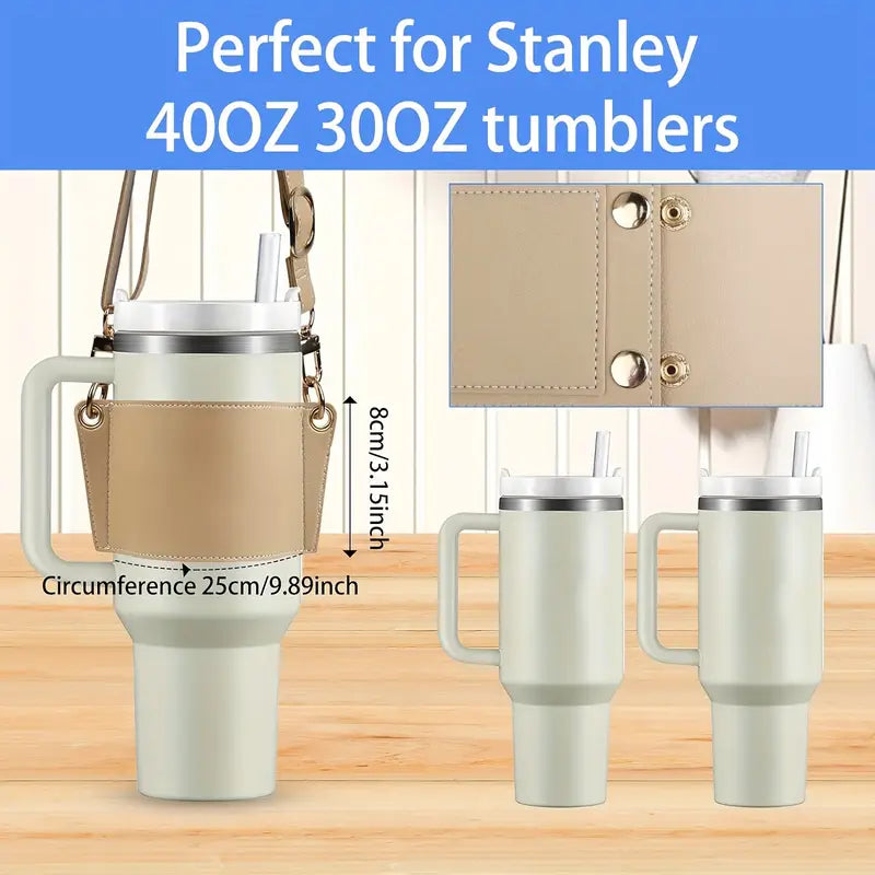 Adjustable Water Bottle Holder Strap for Stanley 40oz & 30oz Tumblers - Bright Green