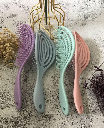 Beauty Plastic Comb With Hollow Ellipse Design For Unisex - Multicolor