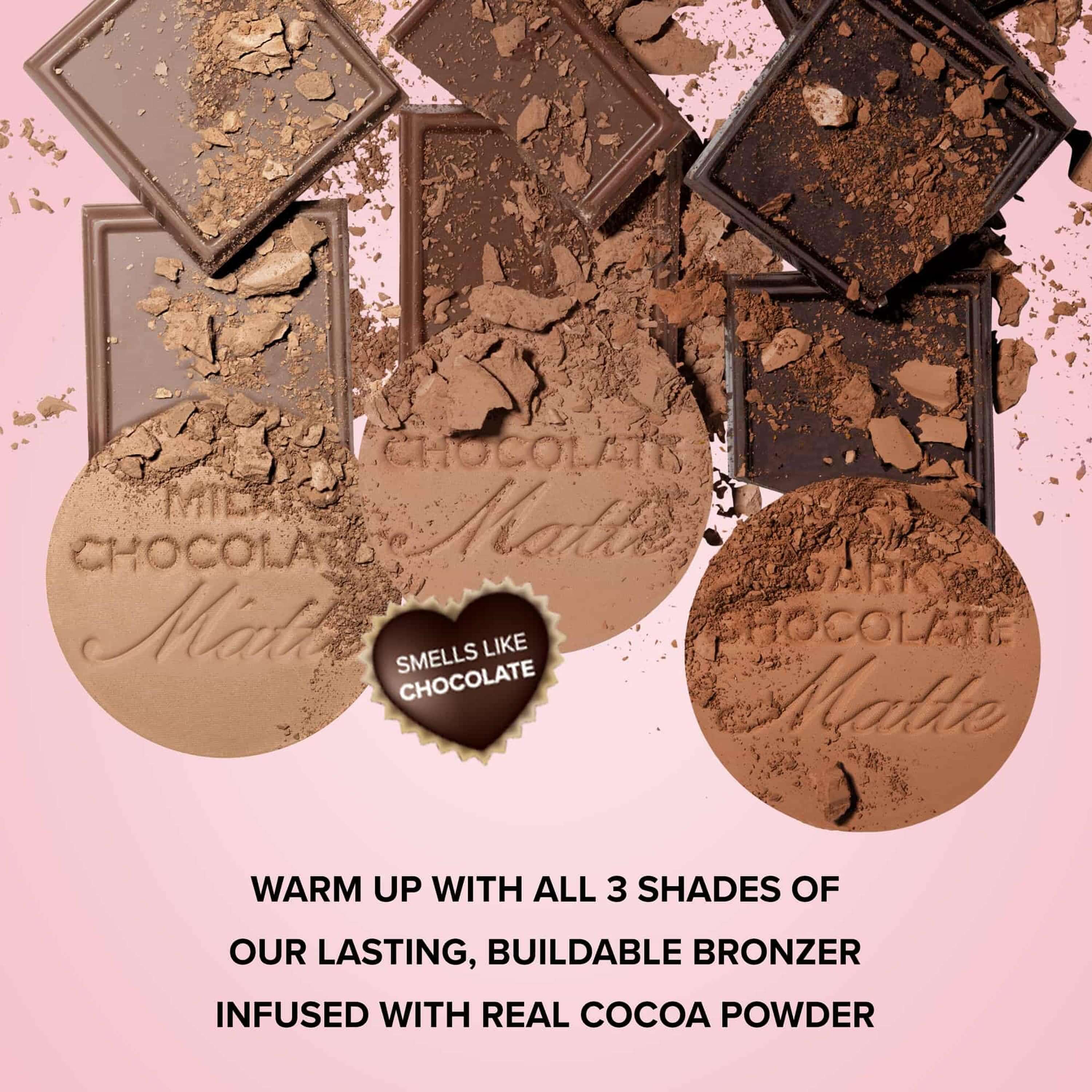 Too Faced Chocolate Soleil Bronzer - Buildable Powder Matte Finish - Chocolate