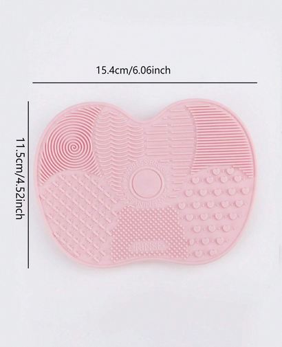 Beauty Apple-Shaped Small Makeup Brush Cleaning Pad - Baby Pink - 1pc