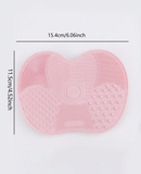 Beauty Apple-Shaped Small Makeup Brush Cleaning Pad - Baby Pink - 1pc