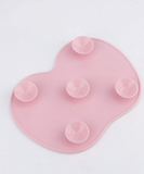 Beauty Apple-Shaped Small Makeup Brush Cleaning Pad - Baby Pink - 1pc