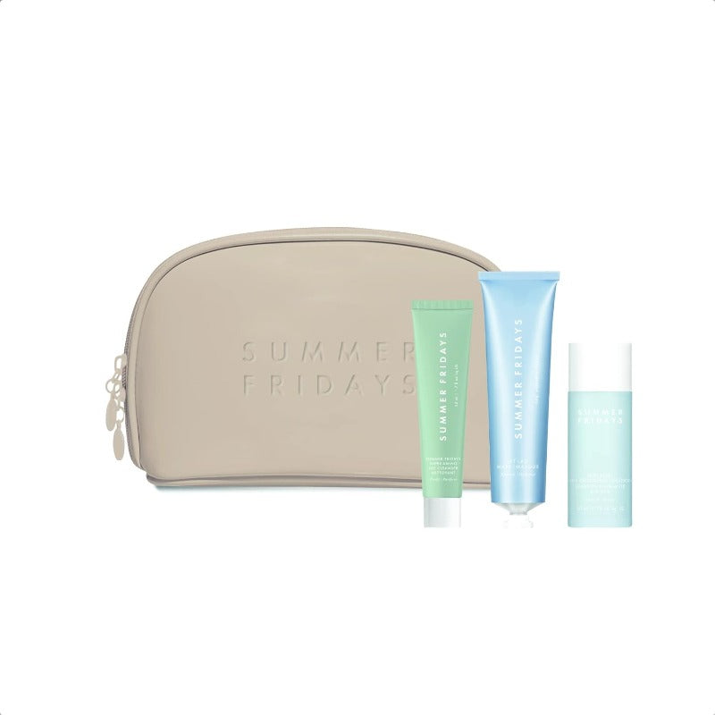 Summer Fridays Skincare Regimen Set With Travel Bag