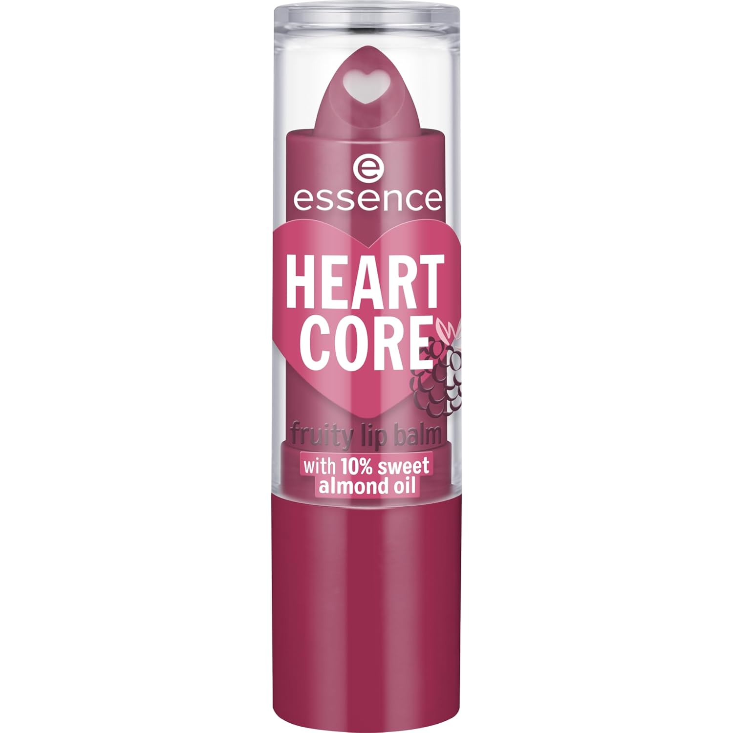 Essence Heart Core Fruity Lip Balm, Color 05 - Bold Blackberry