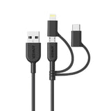 Anker C89 PowerLine II 3 in 1 Cable (0.9m) C89 - Black