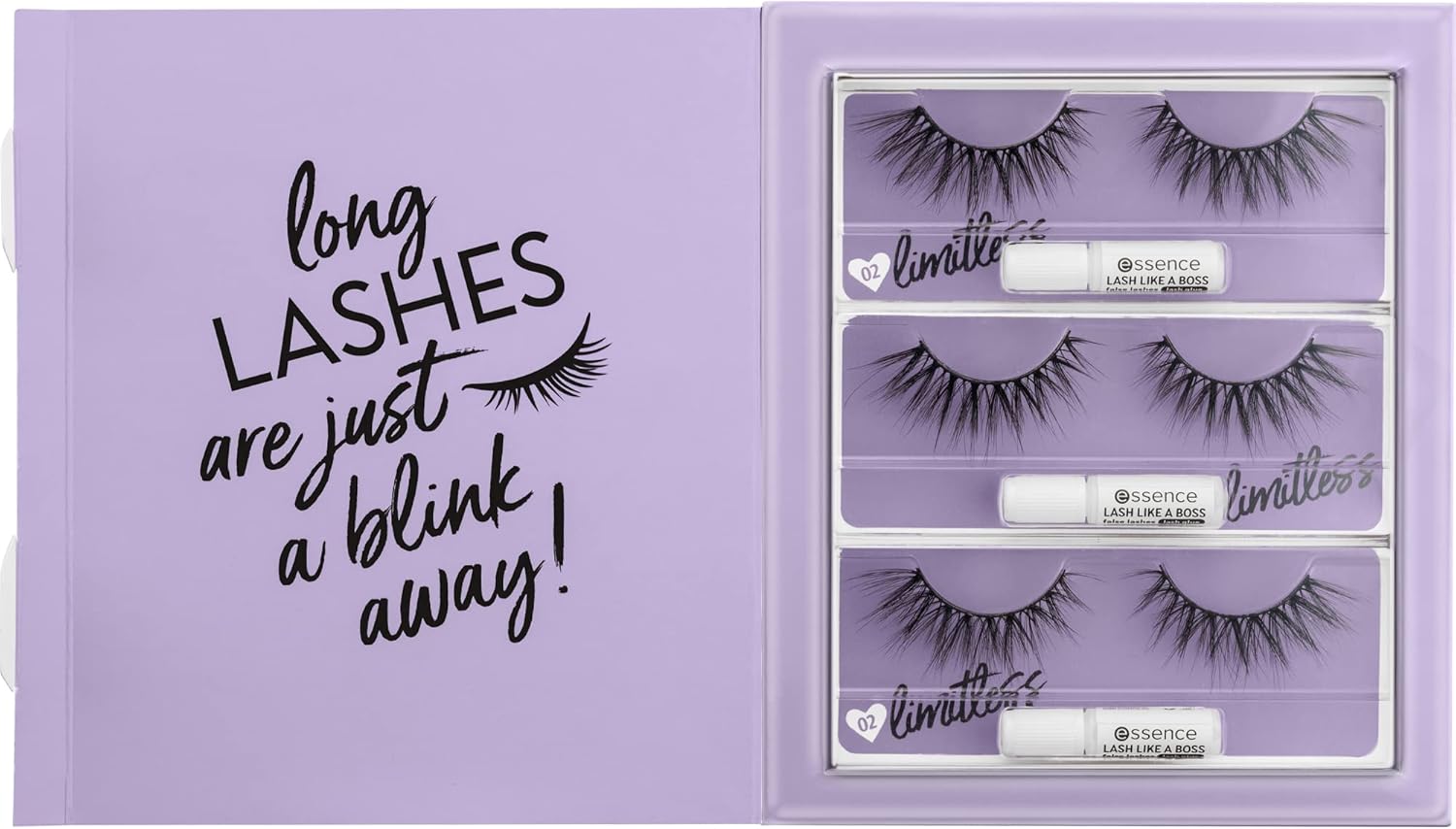 Essence LashH Like A Boss 3 pcs - 02 False Eyelashes