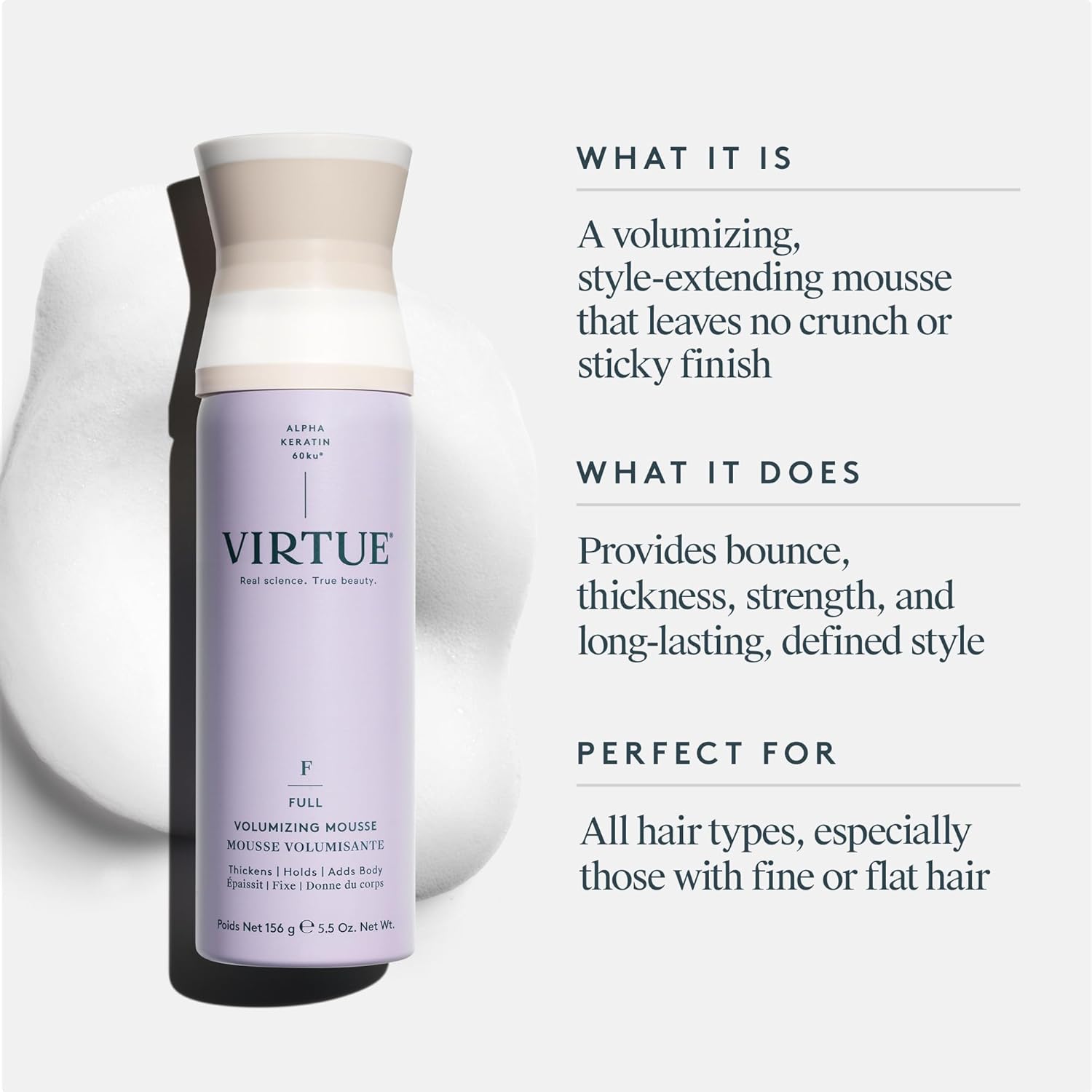 VIRTUE Volumizing Mousse – 156 g