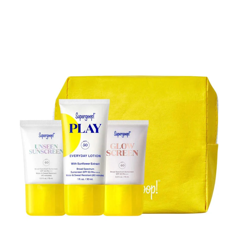 Supergoop Everyday Lotion + Unseen Sunscreen + Glow Screen - 3 pcs