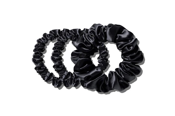 Slip Silk Back To Basics Black Midi/Large Scrunchie Set - Black