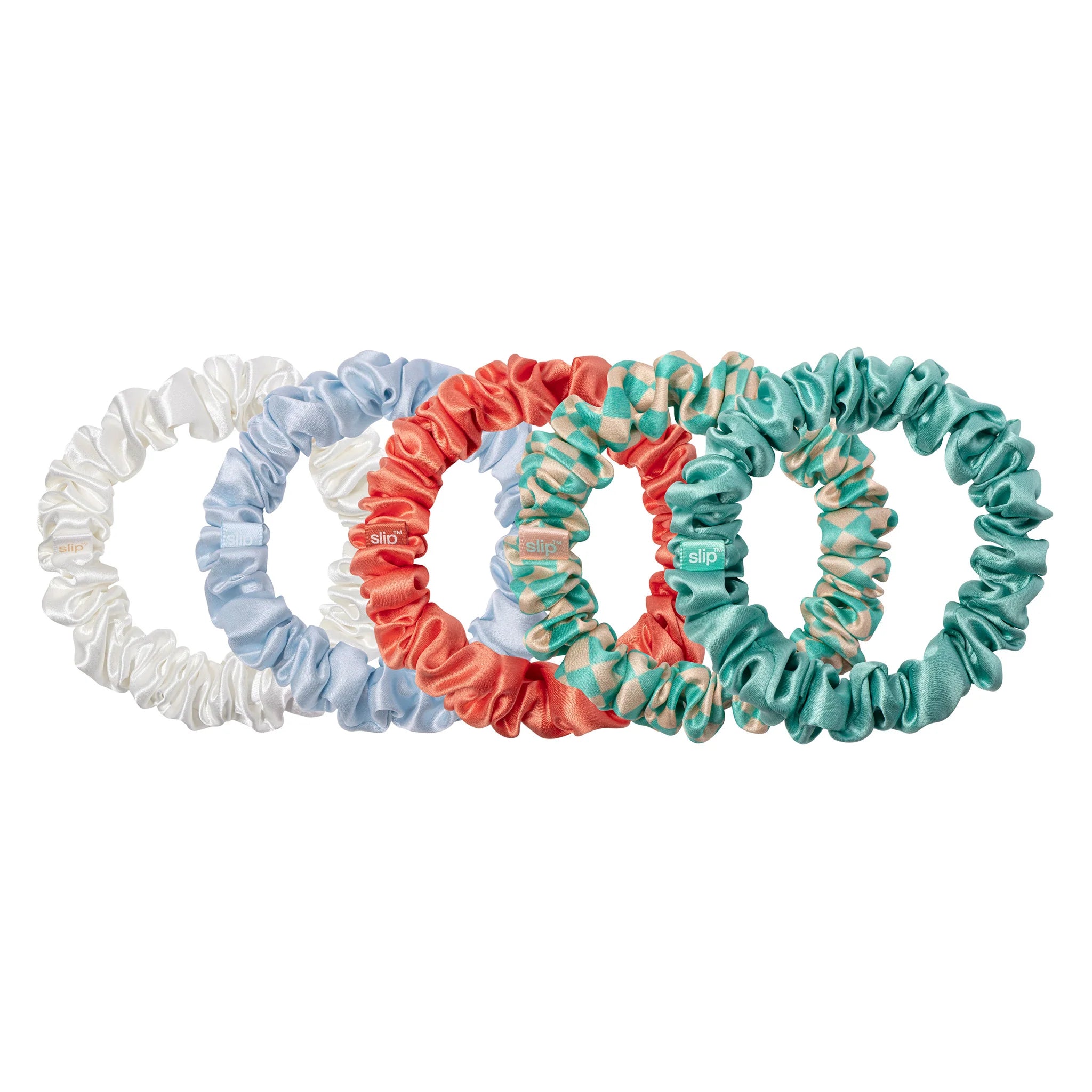 Slip Silk Midi Scrunchies - Set Of 5 - Seashell