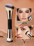 Beauty Double-Ended Foundation Makeup Brush, Premium Kabuki Brush - Black