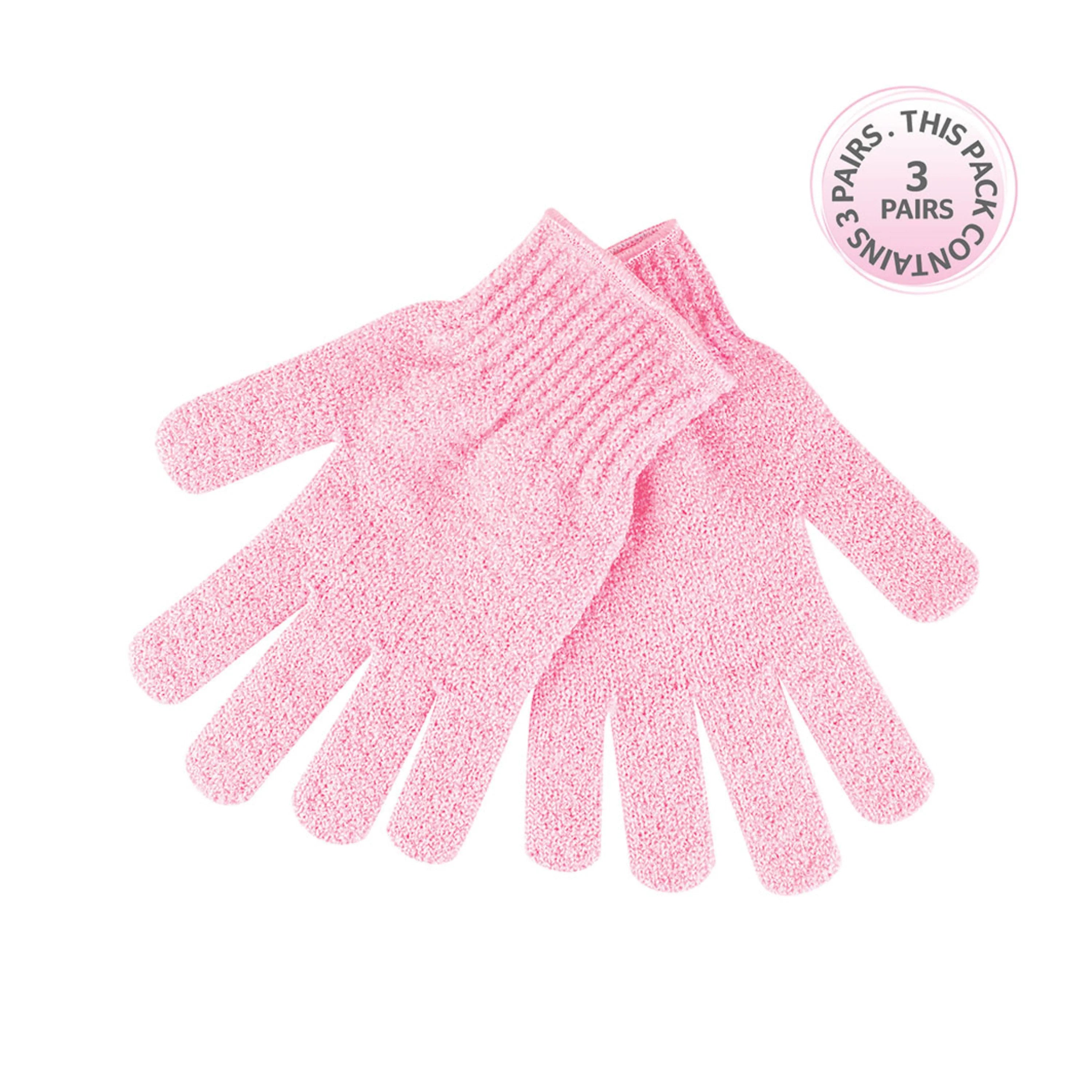 Brush Works Bath Exfoliating Gloves-3 Pack