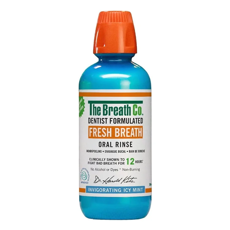 The Breath Co Icy Mint Rinse Mouthwash Fresh 473ml