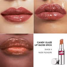 Yves Saint Laurent Candy Glaze Lip Gloss Stick - 4 Nude Pleasure (3.2g)