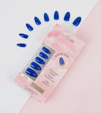 Invogue Electric Blue Oval Nails (24 Pieces)