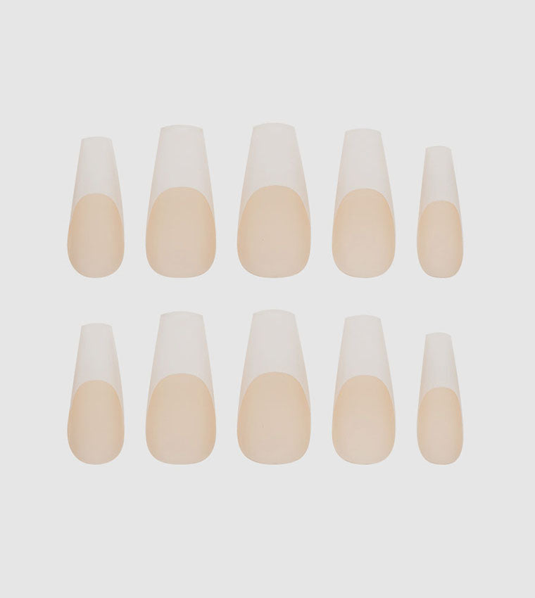 Nail Hq 24 Pieces Long Coffin French Nails