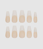 Nail Hq 24 Pieces Long Coffin French Nails