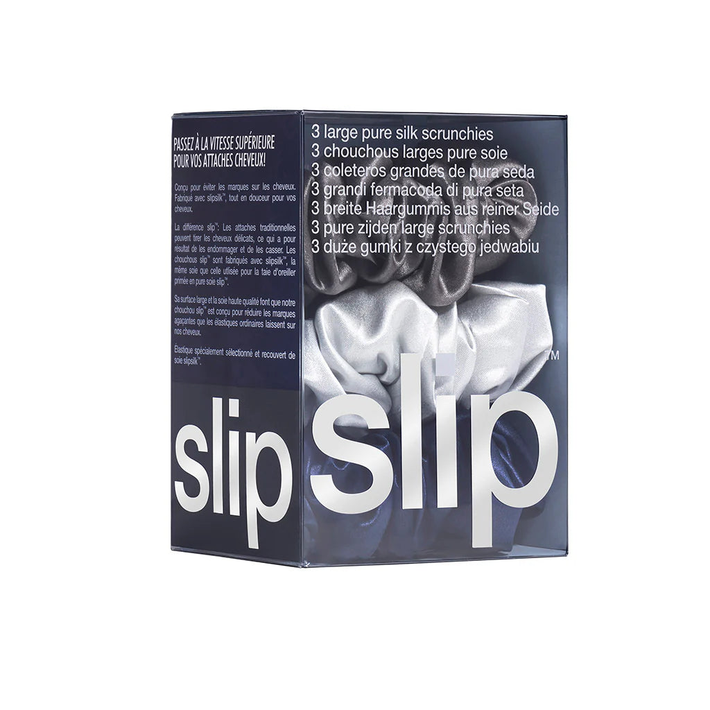 Slip Silk Large Hair Scrunchies - Midnight