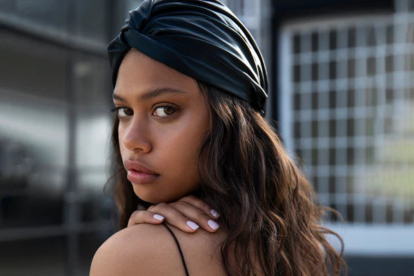 Slip Silk Turban - Black