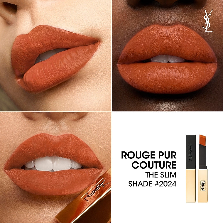 Yves Saint Laurent Pure Couture Red The Slim - Long lasting and comfortable matte lipstick - 23 Mystery Orange