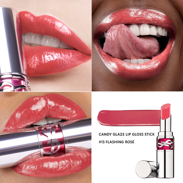 Yves Saint Laurent Candy Glaze Lip Gloss Stick - 13 Flashing Rose (3.2g)