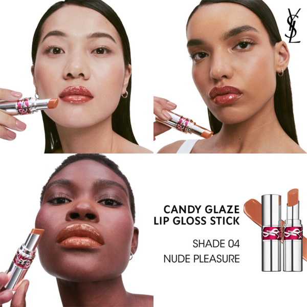 Yves Saint Laurent Candy Glaze Lip Gloss Stick - 4 Nude Pleasure (3.2g)