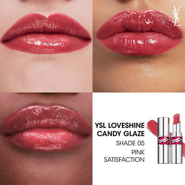 Yves Saint Laurent Candy Glaze Lip Gloss Stick - 5 Pink Satisfaction (3.2g)