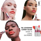 Yves Saint Laurent Candy Glaze Lip Gloss Stick - 12 Coral Excitement (3.2g)